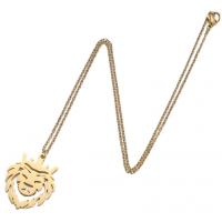 Titanium Steel Jewelry Necklace, Lion, 18K gold plated, fashion jewelry & Unisex cm 
