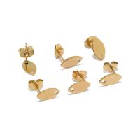 Composant Boucles d'oreilles en acier inoxydable, Acier inoxydable 304, Placage de couleur d'or, DIY, doré, 10mm Vendu par sac