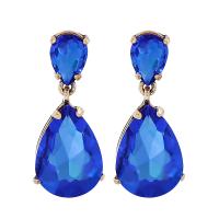 Crystal Drop Earring, Zinc Alloy, with Crystal, Teardrop, fashion jewelry & for woman 