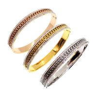 Titanium Steel Bracelet & Bangle, Donut, Vacuum Ion Plating, fashion jewelry & for woman & with rhinestone 