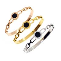 Titanium Steel Bangle, with Acrylic, Donut, Vacuum Ion Plating, fashion jewelry & for woman 