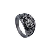 Titanium Steel Finger Ring, anoint & for man, black 