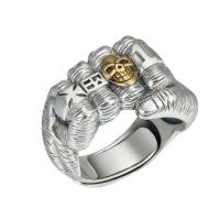 Brass Open Finger Ring, Hand, plated, vintage & adjustable & for man 