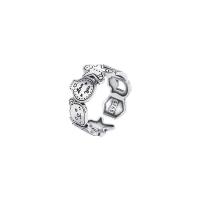 Латунь Манжеты палец кольцо, Пряничный человечек, плакированный цветом под старое серебро, Винтаж & регулируемый & Женский, 7mm, размер:5.5, продается PC