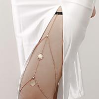Zinc Alloy Leg Chain, with Cloth, gold color plated, multilayer & for woman & with rhinestone, 42cm,53cm,44cm 