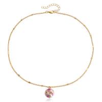 Zinc Alloy Necklace, with Plastic Pearl, gold color plated, for woman Approx 16.38 Inch 