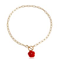Ожерелье цинкового сплава , цинковый сплав, с пластик, плакирован золотом, Женский, длина:Приблизительно 16.38 дюймовый, продается PC