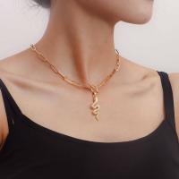 Zinc Alloy Necklace, gold color plated, for woman Approx 17.55 Inch 