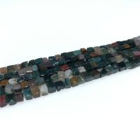 Natürliche Indian Achat Perlen, Indischer Achat, Würfel, poliert, DIY, schwarz, 4x4mm, Länge:ca. 15.35 ZollInch, verkauft von Strang