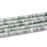 Jadeit Perlen, Jade, flache Runde, poliert, DIY, grün, 3x6mm, Länge:ca. 15.35 ZollInch, ca. 130PCs/Strang, verkauft von Strang