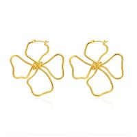 Brass Drop Earring, 18K gold plated, fashion jewelry & for woman & hollow, golden 