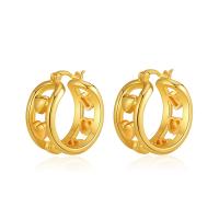 Brass Hoop Earring, 18K gold plated, fashion jewelry & for woman & hollow, golden 