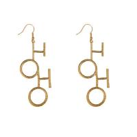 Zinc Alloy Drop Earring, gold color plated, fashion jewelry & for woman, 70mm 