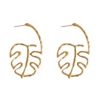 Zinc Alloy Stud Earring, gold color plated, fashion jewelry & for woman & hollow, 48mm 