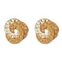 Zinc Alloy Stud Earring, gold color plated, fashion jewelry & for woman, 25mm 