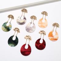 Zinc Alloy Drop Earring, with Acetate, gold color plated, fashion jewelry & for woman 