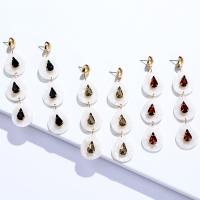 Zinc Alloy Rhinestone Drop Earring, with Acetate, gold color plated, fashion jewelry & for woman & with rhinestone 