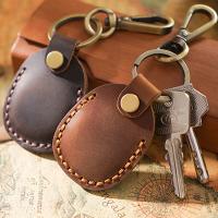 Full Grain Cowhide Leather Key Cap, with Iron, Unisex 125mm 