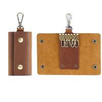 Full Grain Cowhide Leather Key Bag, with Iron, Unisex 