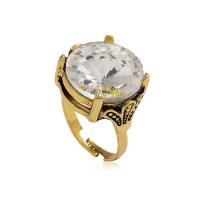 Cubic Zirconia Finger Ring, Zinc Alloy, antique gold color plated, fashion jewelry & Unisex & micro pave cubic zirconia 