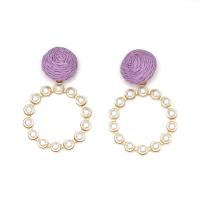 Plastic Pearl Zinc Alloy Earring, with Plastic Pearl, KC gold color plated, fashion jewelry & for woman 
