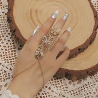 alliage de zinc bracelet anneau, avec 1.97inch chaînes de rallonge, plaqué de couleur d'or KC, bijoux de mode & pour femme & avec strass Environ 9.06 pouce, Vendu par PC