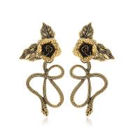 Zinc Alloy Drop Earring, antique gold color plated, fashion jewelry & for woman 