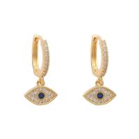 Huggie Hoop Drop Earring, Brass, fashion jewelry & micro pave cubic zirconia & for woman 