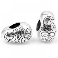 Zinc Alloy European Beads, silver color plated, DIY Approx 
