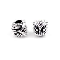 Zinc Alloy European Beads, Owl, silver color plated, DIY Approx 