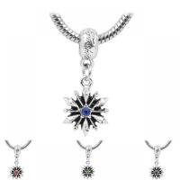 Zinc Alloy European Pendants, silver color plated, Unisex & with rhinestone Approx 