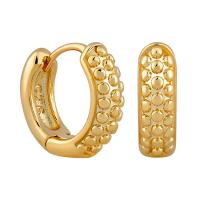 Brass Huggie Hoop Earring, Round, plated, for woman 12mm 