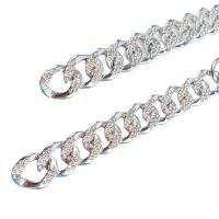 Anillo acrílico de enlace , chapado en color de plata, Bricolaje & con diamantes de imitación, plateado, 22x27mm, 100PCs/Bolsa, Vendido por Bolsa