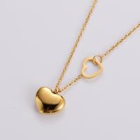 Stainless Steel Jewelry Necklace, 316L Stainless Steel, with 1.97inch extender chain, Heart, gold color plated, fashion jewelry & for woman, golden Approx 16.54 Inch 