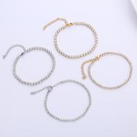 Stainless Steel Chain Bracelets, 304 Stainless Steel, with 1.97inch extender chain, fashion jewelry & for woman & with rhinestone Approx 7.09 Inch 