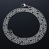 Titanium Steel Chain Necklace, Vacuum Ion Plating & for man, original color 