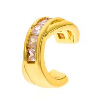 Earring Cuff and Wraps, Zinc Alloy, plated, fashion jewelry & micro pave cubic zirconia & for woman 18mm 