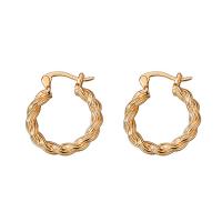 Zinc Alloy Hoop Earring, gold color plated, fashion jewelry & for woman, golden, 21mm 