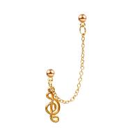 Zinc Alloy Drop Earring, Music Note, plated, fashion jewelry & for woman 65mm 