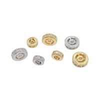 Zinc Alloy Spacer Beads, with Cubic Zirconia, Rondelle, plated, DIY Approx 