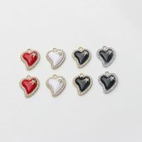 Zinc Alloy Rhinestone Pendants, Heart, plated, DIY & enamel & with rhinestone Approx 