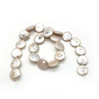 Coin Cultured Freshwater Pearl Beads, Round, DIY, white, 16-17mm Approx 14.96 Inch 