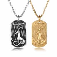 Titanium Steel Necklace, Sheep, Vacuum Ion Plating, fashion jewelry & for man & blacken 