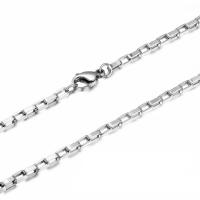 Сталь титан цепь Ожерелье, полированный, различной длины для выбора & DIY & Мужская, оригинальный цвет, 3mm, продается PC
