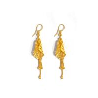 Fashion Fringe Boucles d'oreilles, laiton, Placage de couleur d'or, bijoux de mode & pour femme, doré, 65mm, Vendu par paire