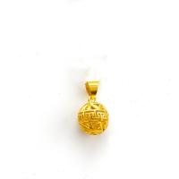 Hollow Brass Pendants, Round, gold color plated, DIY, golden 