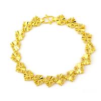 Bracelets en laiton, Trèfle à quatre feuilles, Placage de couleur d'or, bijoux de mode & pour femme, doré .5 cm, Vendu par PC