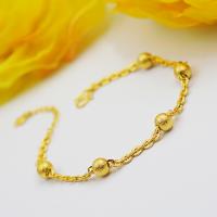 Brass Bracelets, Round, gold color plated, fashion jewelry & for woman, golden cm 