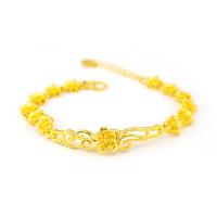 Bracelets en laiton, fleur, Placage de couleur d'or, bijoux de mode & pour femme, doré, 10mm .5 cm, Vendu par PC