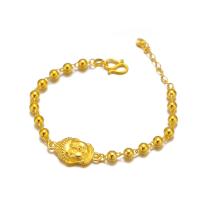 Brass Bracelets, Buddha, gold color plated, fashion jewelry & for woman, golden .5 cm 